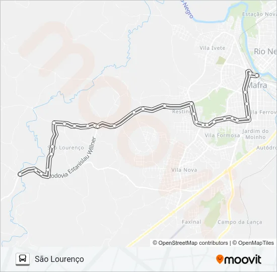 201 SÃO LOURENÇO Bus Line Map