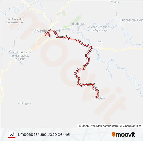 29 EMBOABAS/SÃO JOÃO DEL-REI Bus Line Map