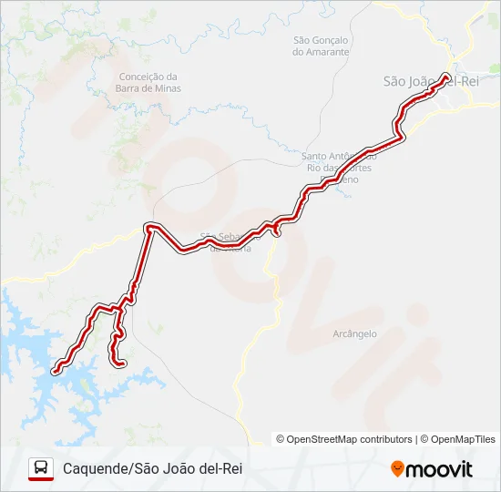 27 CAQUENDE/SÃO JOÃO DEL-REI Bus Line Map