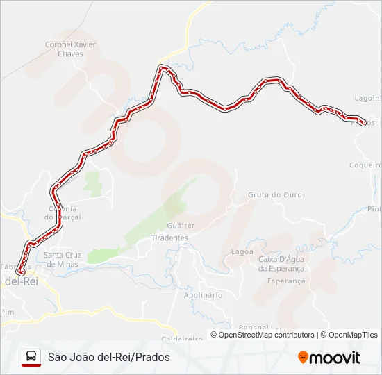 3575 SÃO JOÃO DEL-REI/PRADOS Bus Line Map