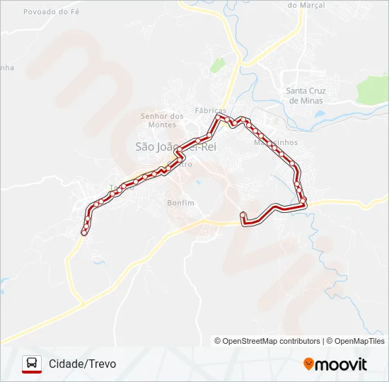 01 CIDADE/TREVO Bus Line Map