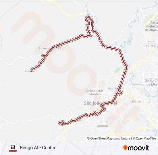 Mapa da linha 06 TIJUCO/BENGO de ônibus