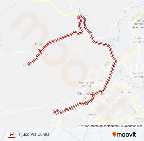 Mapa da linha 06 TIJUCO/BENGO de ônibus
