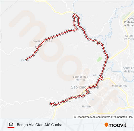Mapa da linha 06 TIJUCO/BENGO de ônibus