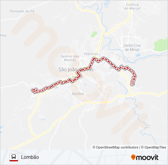 Mapa da linha 07 TIJUCO/LOMBÃO de ônibus
