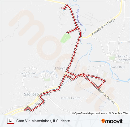 Mapa da linha 15 CTAN/BIQUINHA de ônibus