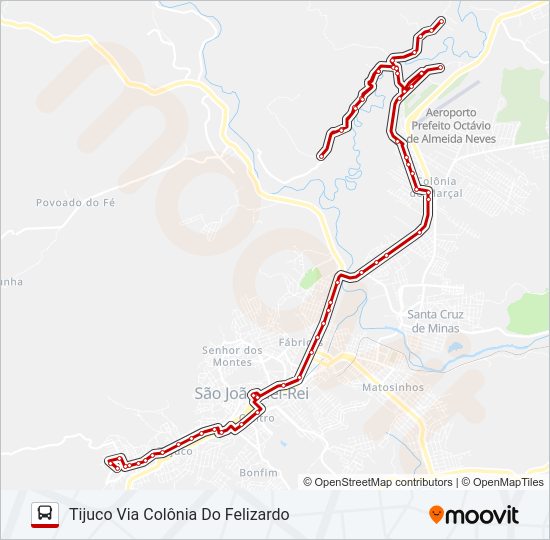 Mapa da linha 03 TIJUCO/GIAROLA de ônibus
