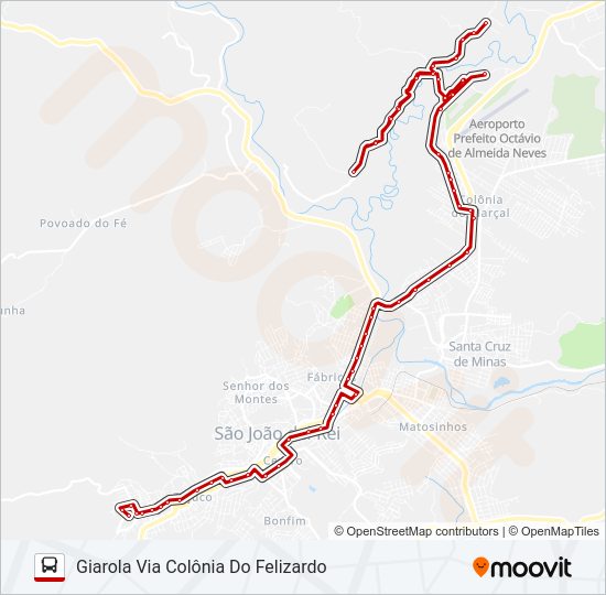 Mapa da linha 03 TIJUCO/GIAROLA de ônibus