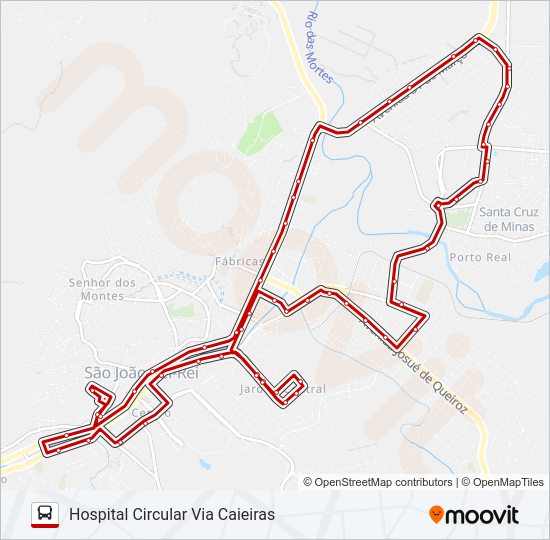 Mapa da linha 14 HOSPITAL CIRCULAR de ônibus