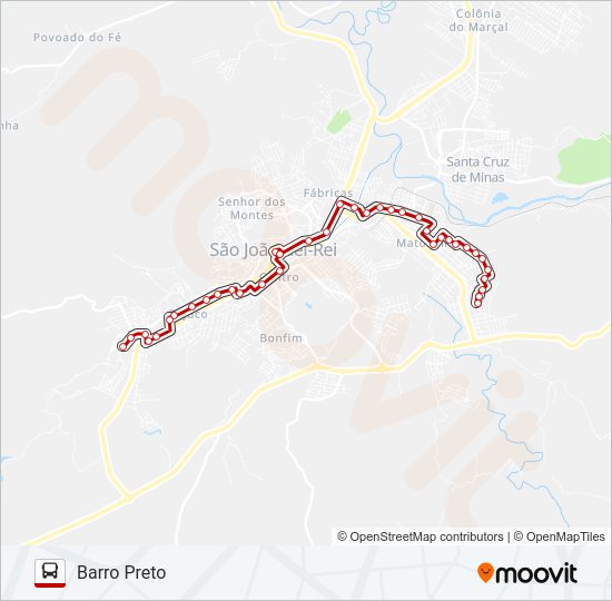 Mapa da linha 08 BARRO PRETO/LOMBÃO de ônibus