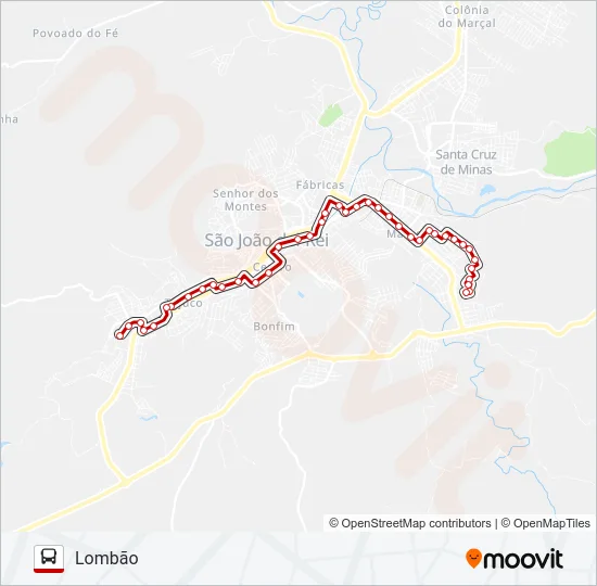 08 BARRO PRETO/LOMBÃO Bus Line Map
