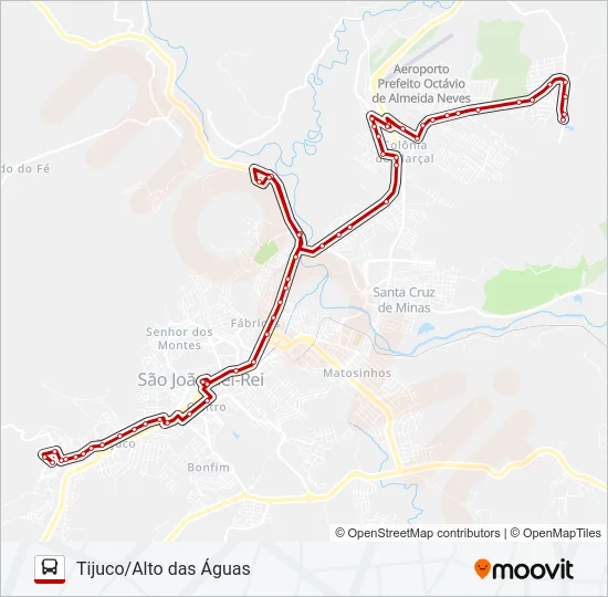 04 TIJUCO/ALTO DAS ÁGUAS Bus Line Map