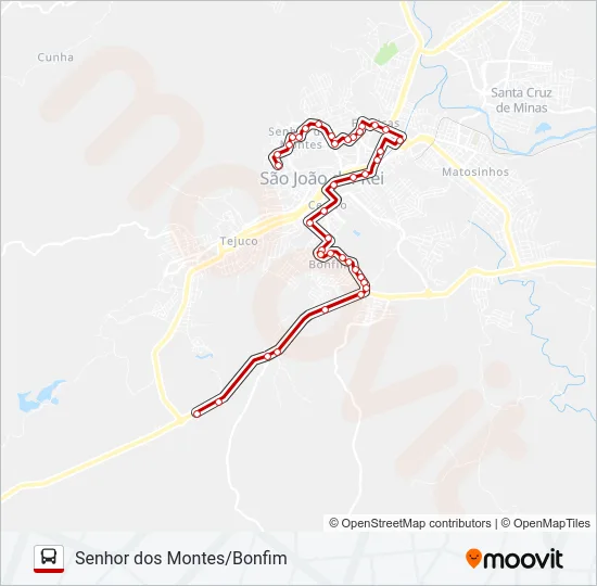 11 SENHOR DOS MONTES/BONFIM Bus Line Map