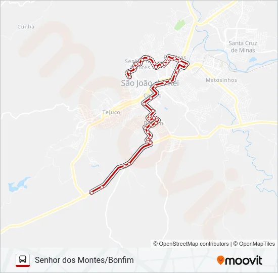 11 SENHOR DOS MONTES/BONFIM Bus Line Map