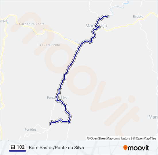 Mapa da linha 102 de ônibus