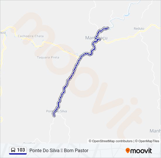 Mapa da linha 103 de ônibus