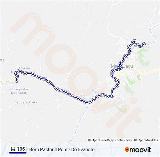Mapa da linha 105 de ônibus