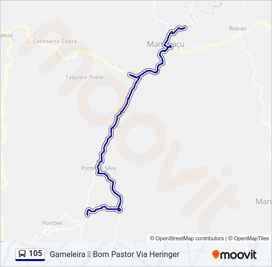 Mapa da linha 105 de ônibus