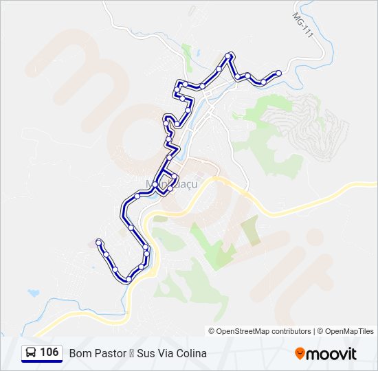 Mapa da linha 106 de ônibus