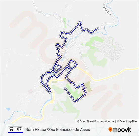 107 Bus Line Map