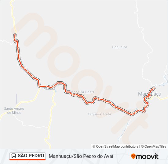 Mapa da linha SÃO PEDRO de ônibus