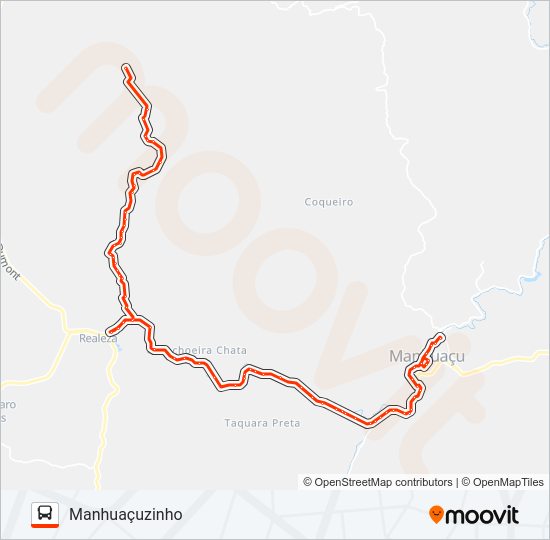 Mapa da linha MANHUAÇUZINHO de ônibus