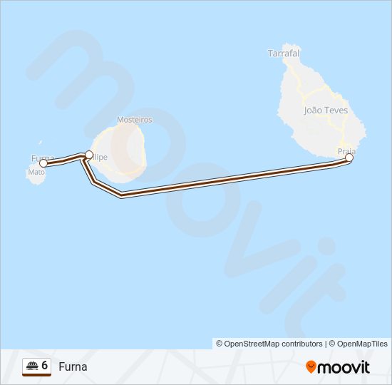 Mapa da linha do ferry 6.