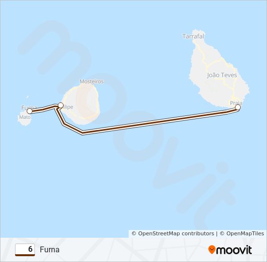 Mapa da linha do ferry 6.