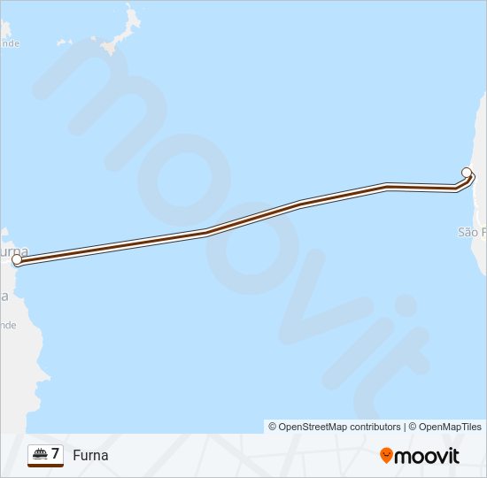 Mapa da linha do ferry 7.