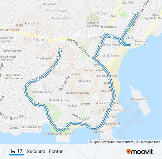 17 bus Line Map