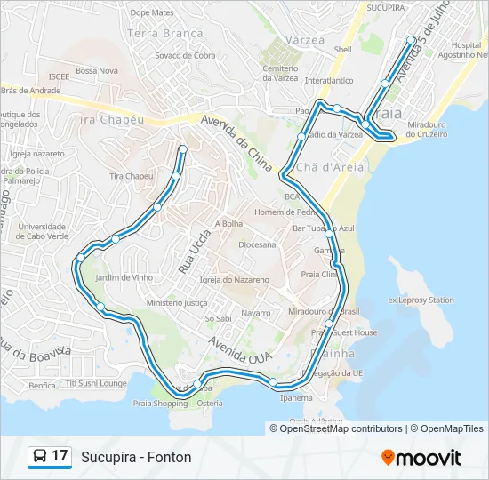 17 Bus Line Map