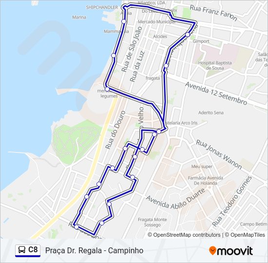 C8 Bus Line Map