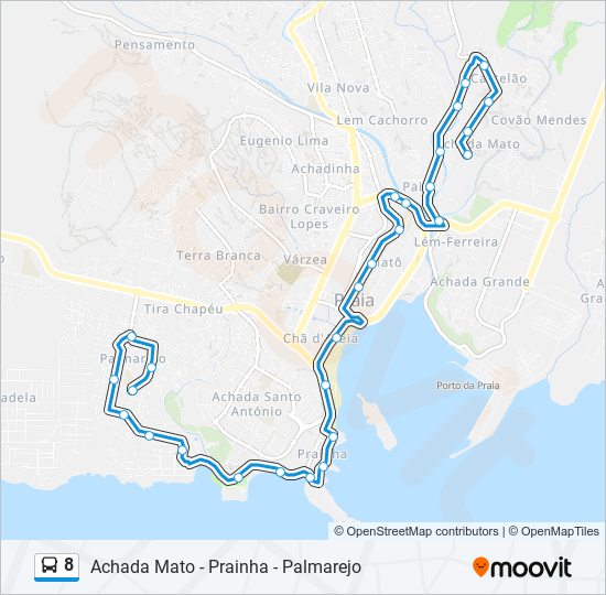 Plan de la ligne 8 de bus