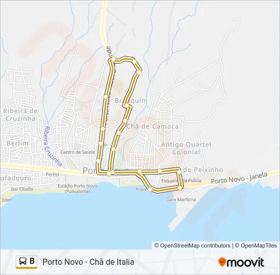 B Bus Line Map