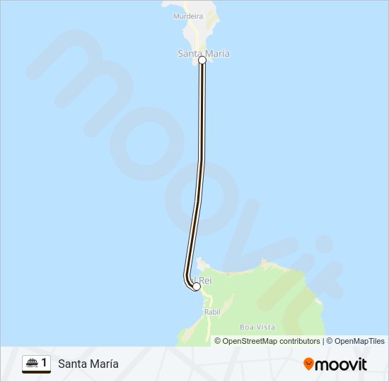 Mapa da linha do ferry 1.