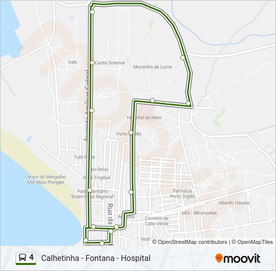 Mapa da linha do autocarro 4.