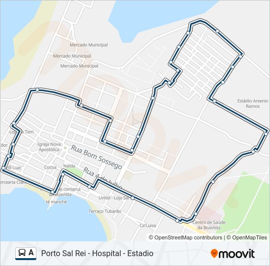 Mapa da linha do autocarro A.