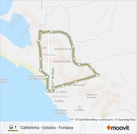 1 Bus Line Map
