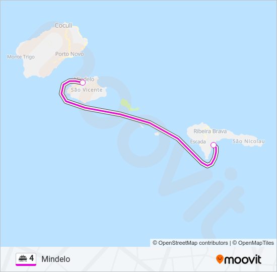 Mapa da linha do ferry 4.