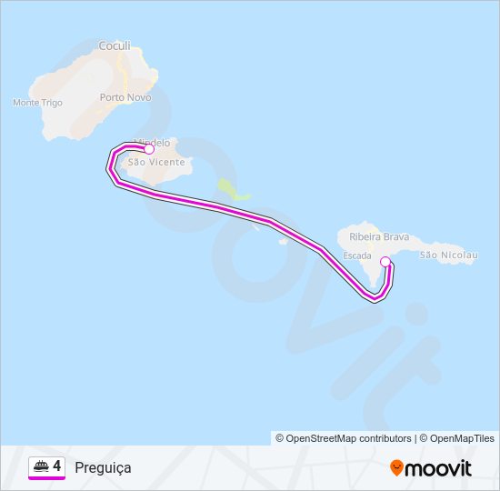 Mapa da linha do ferry 4.