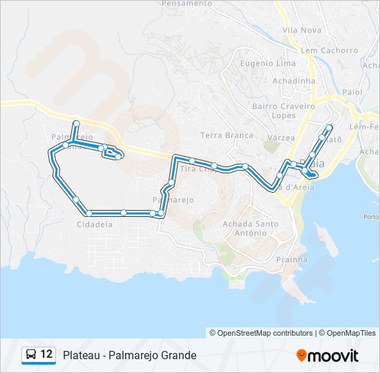 Plan de la ligne 12 de bus