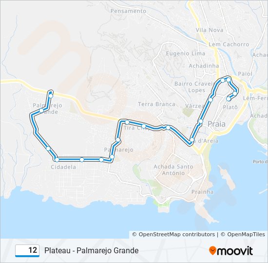 Plan de la ligne 12 de bus