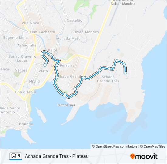 Plan de la ligne 9 de bus