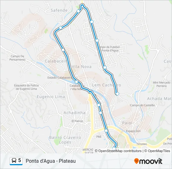 5 Bus Line Map