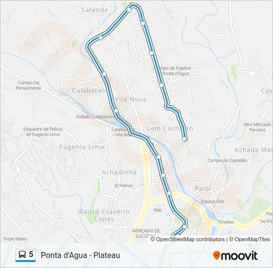 5 Bus Line Map