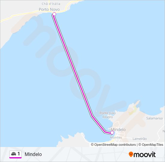 Mapa da linha do ferry 1.
