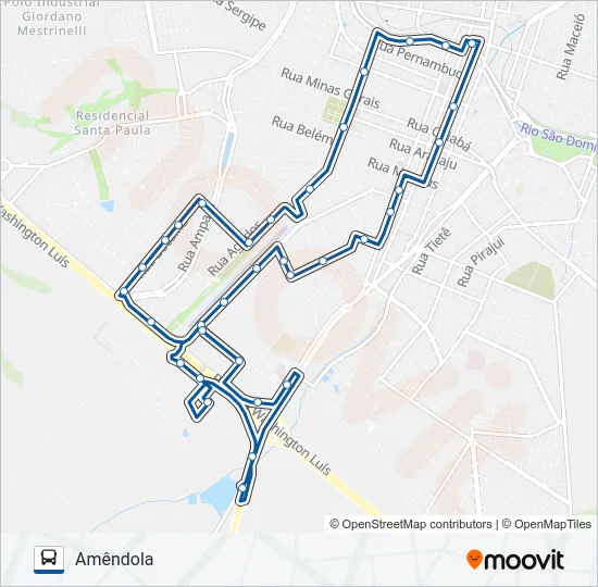 AMÊNDOLA Bus Line Map