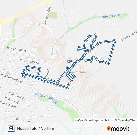 NOSSO TETO Bus Line Map