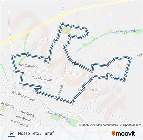 NOSSO TETO / TARRAF Bus Line Map