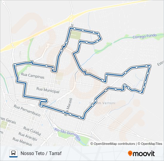 NOSSO TETO / TARRAF bus Line Map
